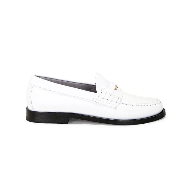 BURBERRY Leather Loafer in Optic White NWB Size 36.5